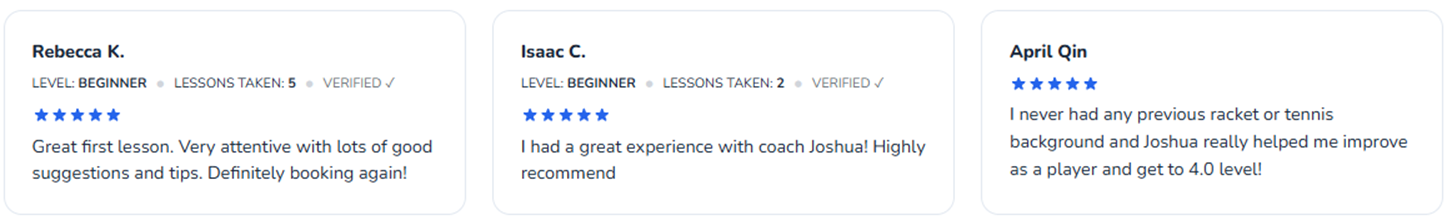 Pickleball coaching reviews